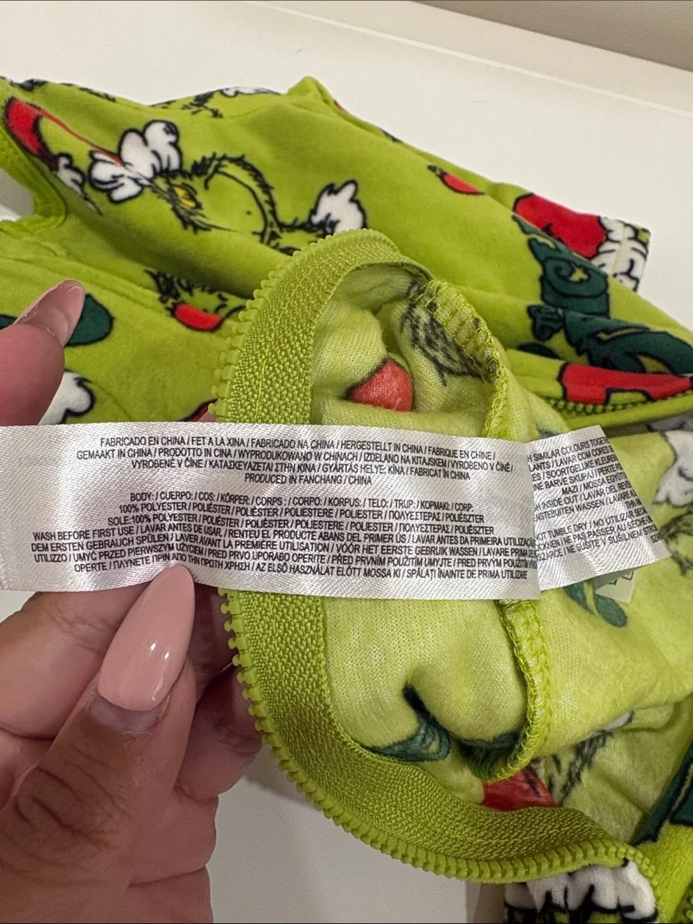 Primark Green Grinch Fleece Footed One-Piece